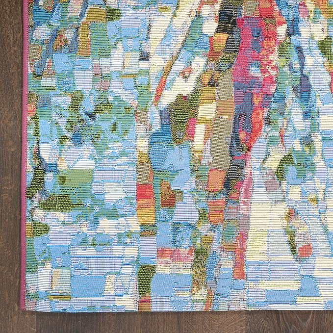 Nourison Home Color Splash Multicolor 5'3" x 7'3" Area Rug - Easy Clean, Non Shedding, Bed Room, Living Room, Dining Room, Kitchen (5' x 7')