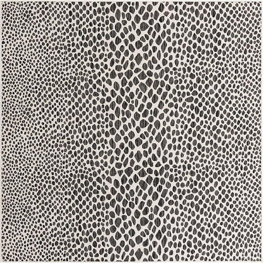 Unique Loom Outdoor Collection Area Rug - Cape Town (7' 10' Square, Black/ Ivory)