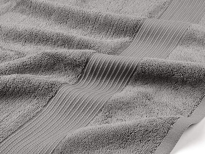 Luxury Oversized Bath Towels | Hotel Quality | Soft & Highly Absorbent |Quick Dry | 650 GSM Bath Sheets| Combed Cotton | Thick & FluffyBathroom Towels | Grey - 4 Pack