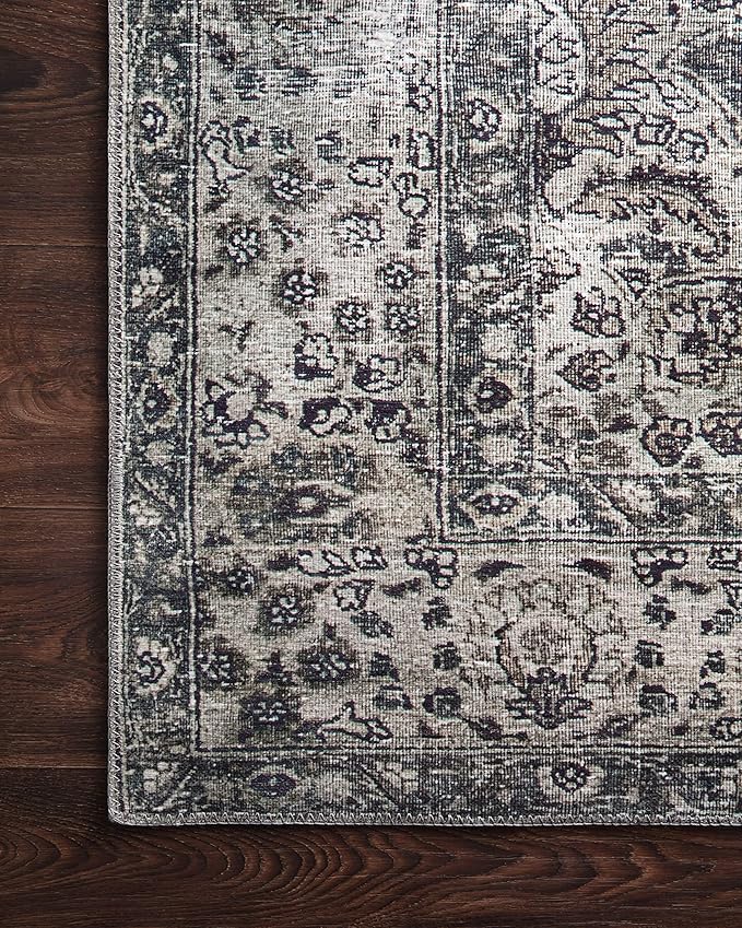Loloi Layla Collection LAY-06 Taupe/Stone 2'-3" x 3'-9" .13" Thick Accent Rug, Soft, Durable, Vintage Inspired, Distressed, Low Pile, Non-Shedding, Easy Clean, Printed, Living Room Rug
