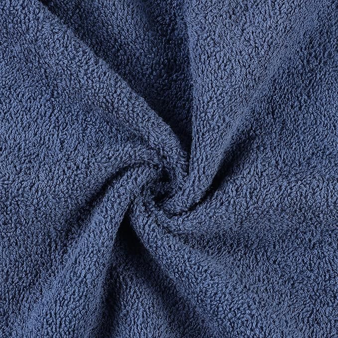 Superior Eco-Friendly Cotton 4-Piece Bath Towel Set, Large Towels for Bath, Shower, Pool, Master and Guest Bathroom, Home Essentials, Quick Drying, Soft Body Towels for Adults and Kids, Navy Blue