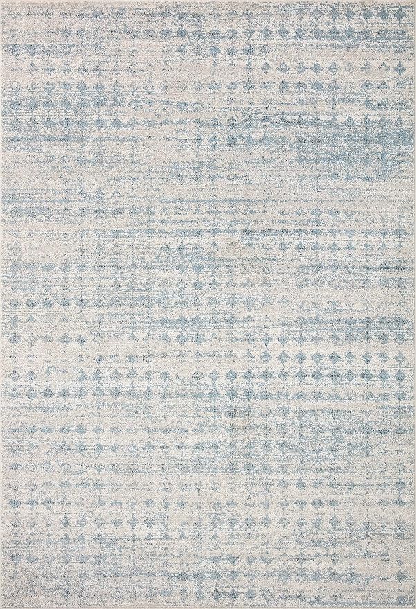 Loloi Kamala Collection KAM-04 Sky/Dove 2'-7" x 8'-0" Runner Rug