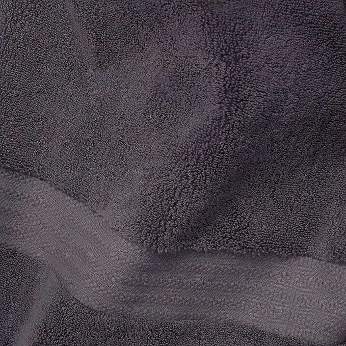 Fabdreams 100% Organic Cotton Bath Sheet Set of 2 700 GSM Oversized Towels Ultra Soft Plush Absorbent Durable Skin-Friendly Spa Hotel Premium Comfort Large 36 x 70 in Charcoal Black