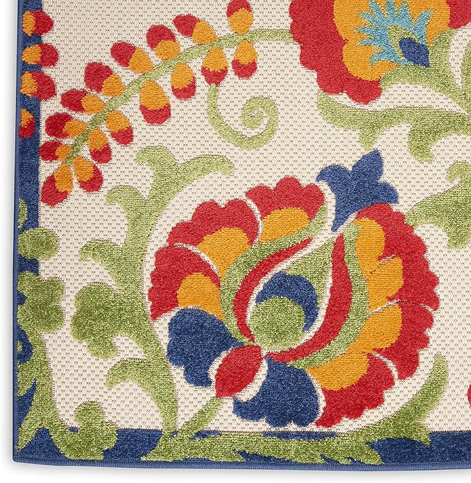 Nourison Home Aloha Multicolor 2' x 6' Area Rug - Easy Clean, Non Shedding, Bed Room, Living Room, Dining Room, Kitchen (6' Runner)