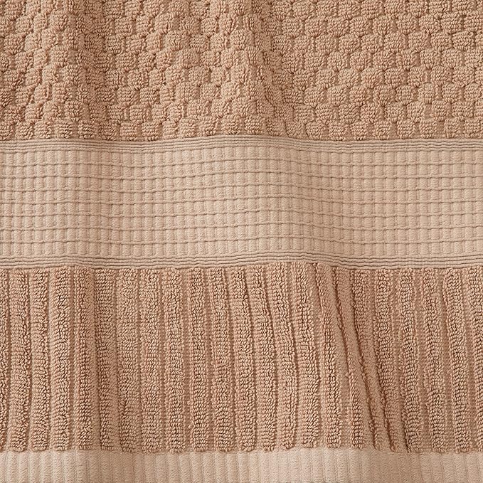 NY Loft 100% Cotton 2 Pack Bath Sheet Towel Set | Extra Large Oversize Bath Towels | Absorbent & Quick-Dry | Textured and Durable Cotton | Light Taupe