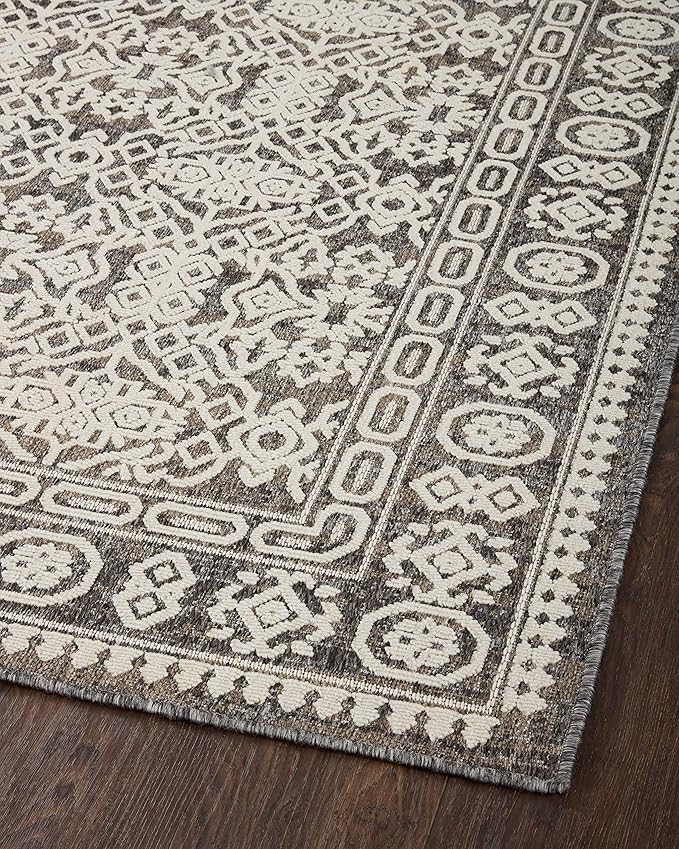 Loloi Rainier Collection RAI-02 Pebble/Ivory 9'-2" x 12'-2" Area Rug
