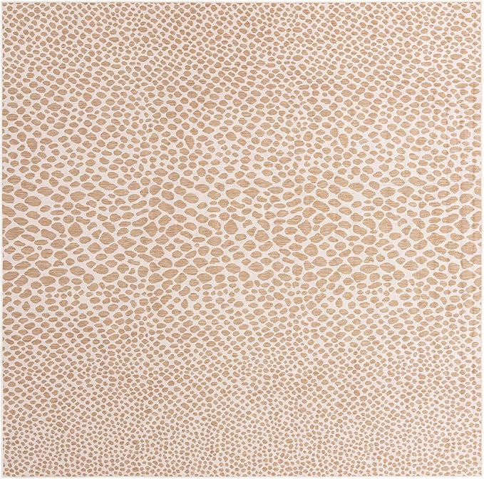 Unique Loom Jill Zarin Jill Zarin Outdoor Collection Area Rug - Cape Town (10' 8" Square, Dark Beige/Ivory)