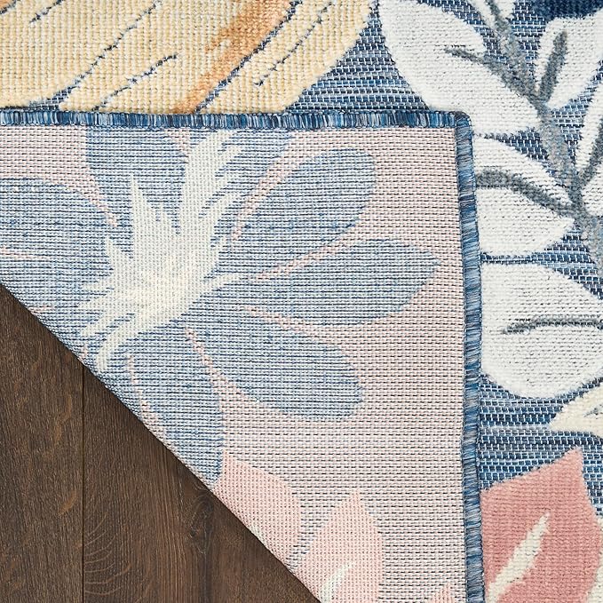 Nourison Home Suncoast Denim Multi 2' x 6' Area Rug - Easy Clean, Non Shedding, Bed Room, Living Room, Dining Room, Kitchen (6' Runner)