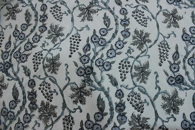 Ridhi Baby Blue Eyes Hand Block Print Cotton Rectangle Tablecloth 108" x 70" inches Reusable Table Cover Decorative Everyday Use for Dining, Farmhouse, Home, Party, Festive, Wedding, Fall