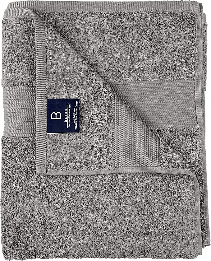 Luxury Oversized Bath Towels | Hotel Quality | Soft & Highly Absorbent |Quick Dry | 650 GSM Bath Sheets| Combed Cotton | Thick & FluffyBathroom Towels | Grey - 4 Pack