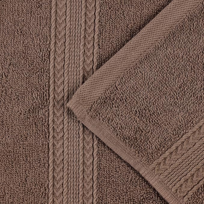 Superior Eco-Friendly Cotton 6-Piece Hand Towel Set, Small Towels for Spa, Resort, Hotel, Guest Bath, Kitchen, Quick Dry, Soft, Bathroom Accessories, Home and Apartment Essentials, Coffee