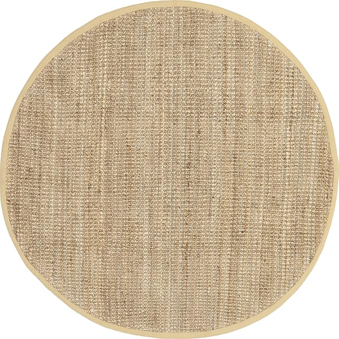Nuloom Daniela Natural, 4' Round, Handmade, Jute, Tassel, Soft and Textured, High Traffic, Stain Resistant, Easy Clean, Durable Area Rug for Bedroom, Living Room, Dining Space, Foyer, Entryway