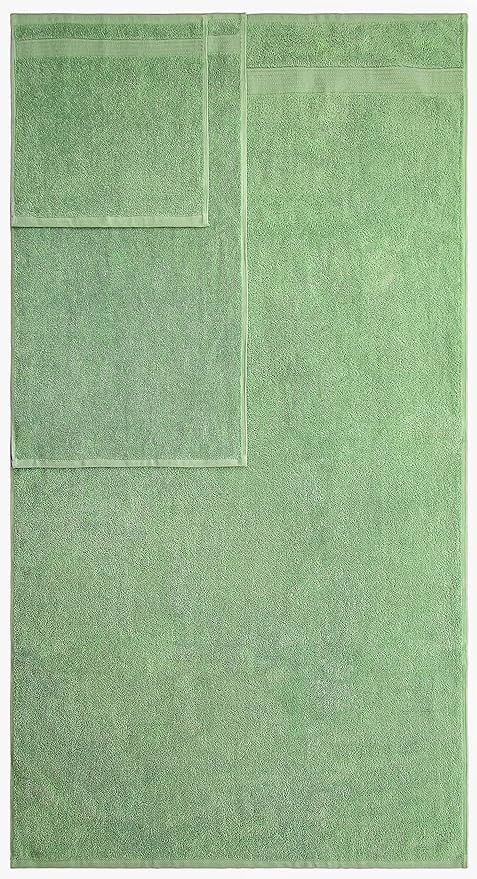 American Veteran Towel, 6 Piece Towel Set for Bathroom, 100% Cotton Turkish Bathroom Towels, 2 Bath Towels 2 Hand Towels 2 Washcloths, Sage Green