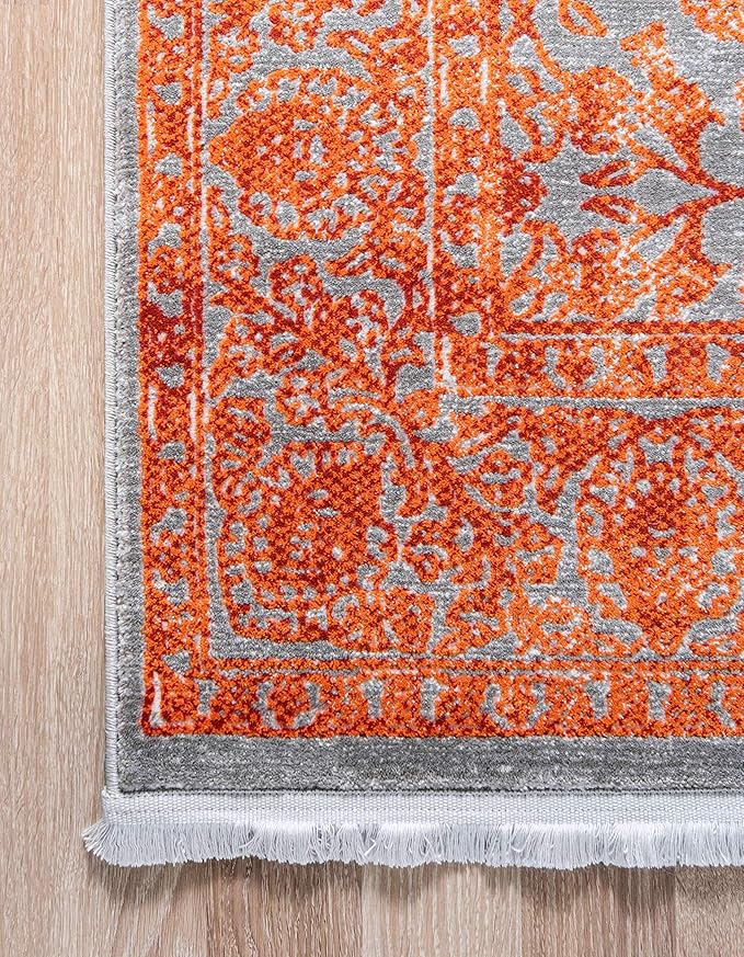 Unique Loom Traditional Classic Intricate Design with Distressed Vintage Detail, Area Rug, 3' 3 x 5' 3 Rectangular, Terracotta/Gray