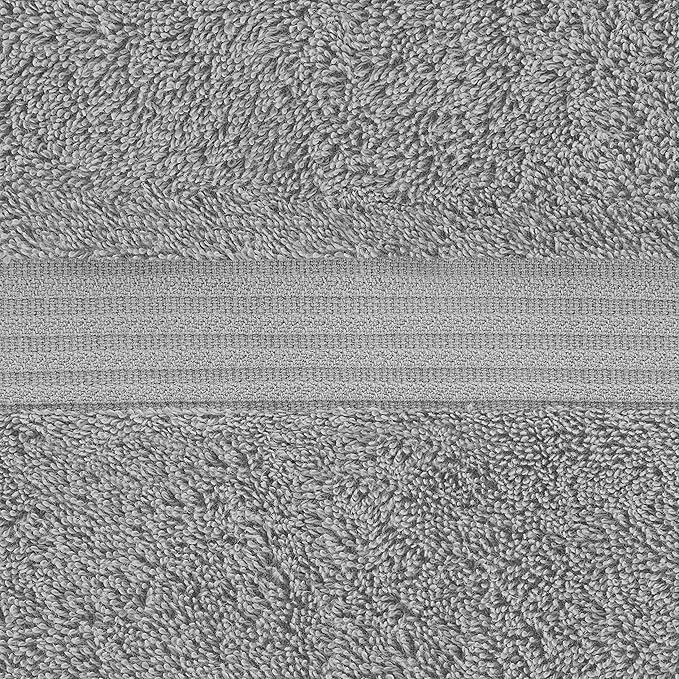 American Veteran Towel, 100% Cotton Turkish Washcloths for Bathroom Essentials 4 Pack, Soft Absorbent Wash Cloths Quick Drying Small Towels Washrags, Light Grey