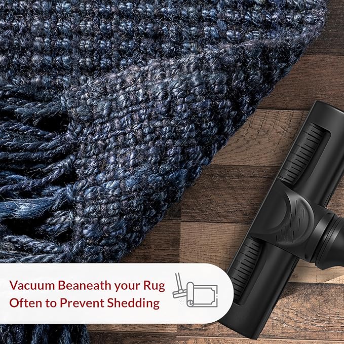 Nuloom Daniela Navy, 2'6" x 8', Handmade, Jute, Tassel, Soft and Textured, High Traffic, Stain Resistant, Easy Clean, Durable Runner for Bedroom, Living Room, Dining Space, Foyer, Entryway