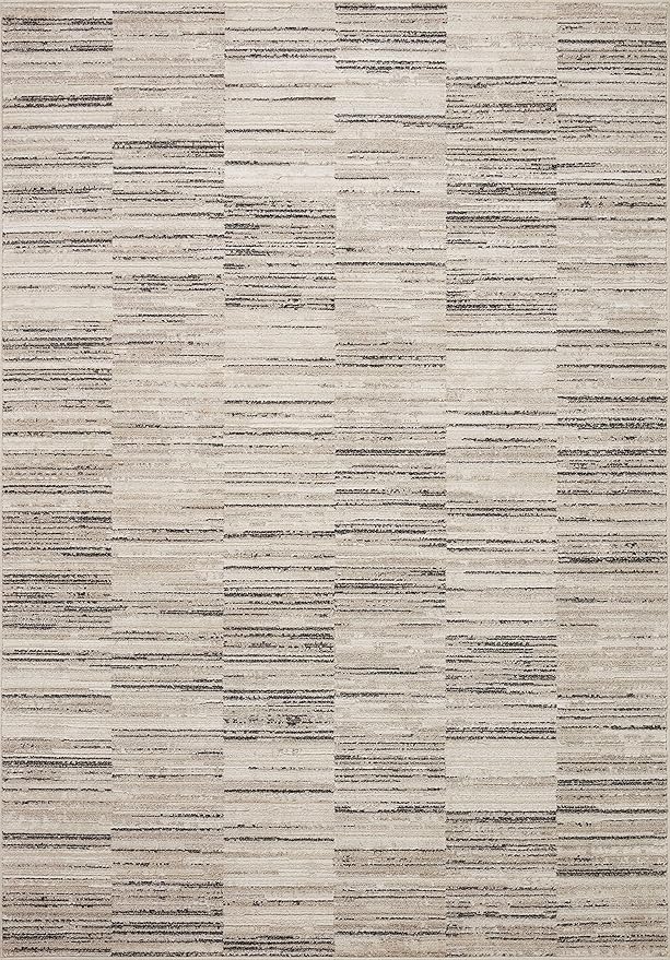 Loloi Darby Collection DAR-01 Charcoal/Sand 6'-7" x 9'-3" Area Rug