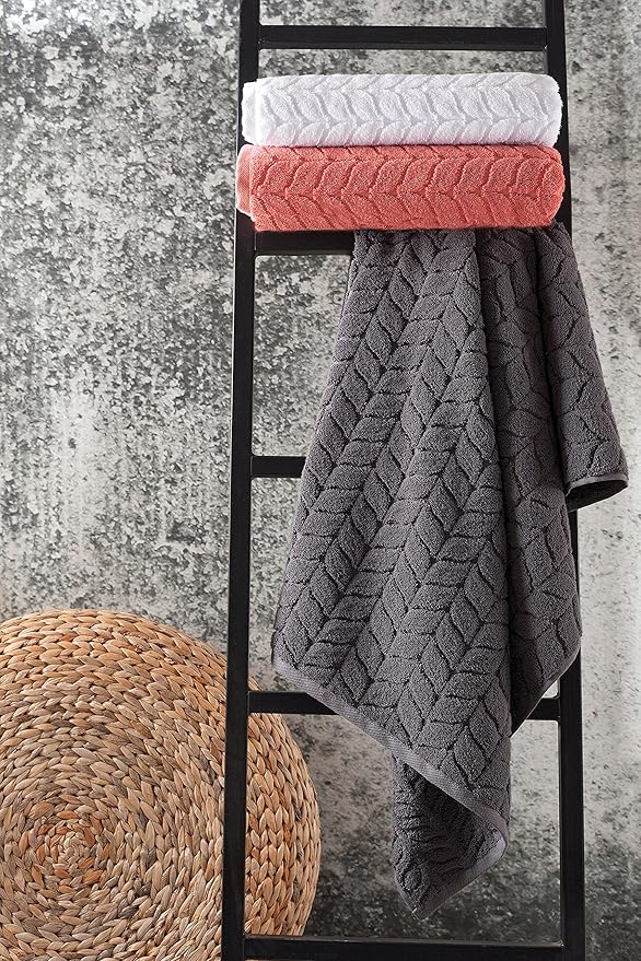 Turkish Cotton Ultra-Soft Plush Absorbent Quick Dry Bathroom Towel Set, Made in Turkey (PetrolBlue, 2 pcs Bath Towel Set)