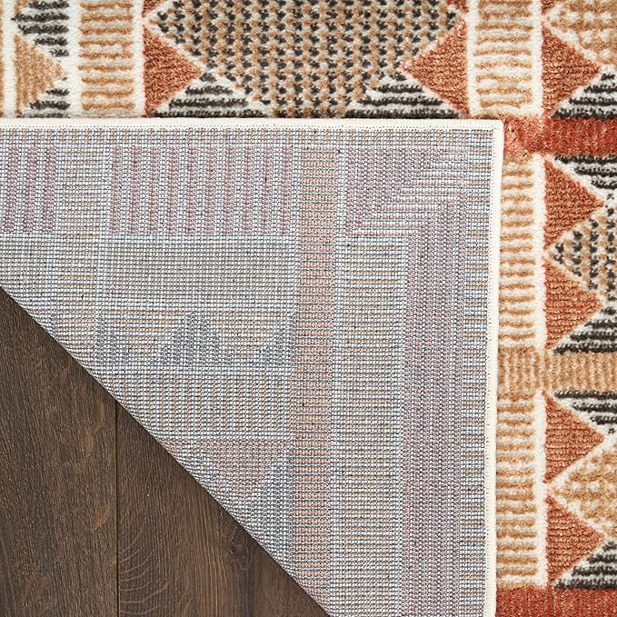 Nourison Home Nordic Rust Multicolor 8' x 10' Area Rug - Easy Clean, Non Shedding, Bed Room, Living Room, Dining Room, Kitchen (8' x 10')