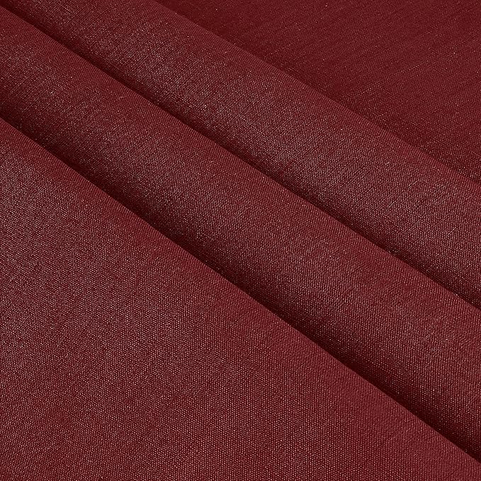 D'Moksha Homes Linen Tablecloth for Rectangle Tables 60 x 144 Inch - 100% Pure Linen Dark Red Table Cloth - Machine Washable Cloth Tablecloth for Winter, Holiday, New Year