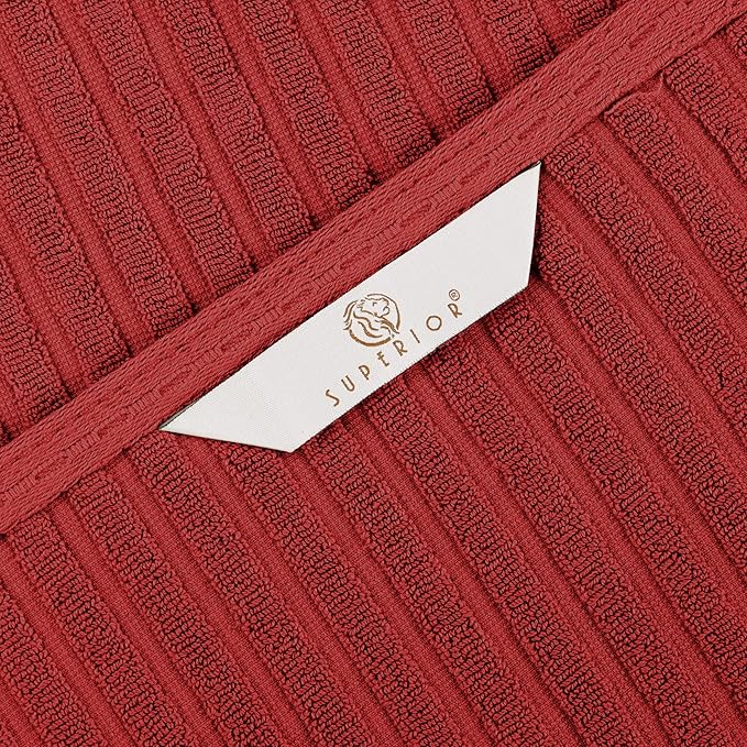 Superior Cotton Face Towel/Washcloth Set of 12, Daily Use for Bathroom, Guest Bath, Quick Dry Small Towels, Face, Hand, Gym, Spa, Hotel, Absorbent, Essentials, Ribbed, Soho Collection, Burgundy