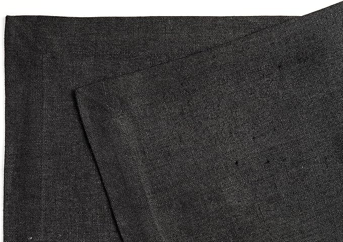 Solino Home Linen Black Placemats Set of 6 - 100% Pure Linen Placemats 14 x 19 Inch for Winter, Holiday, New Year - Fete