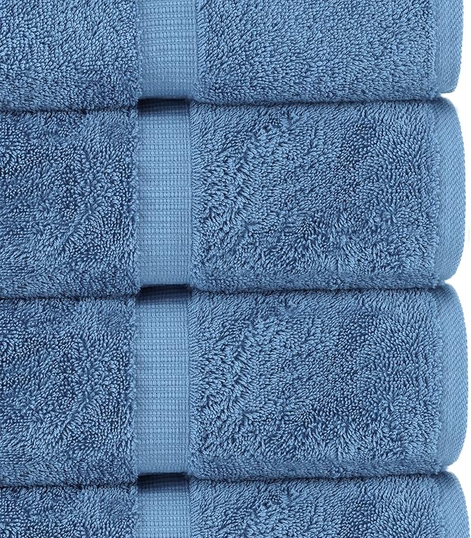 Chakir Turkish Linens Luxury Spa and Hotel Quality Premium Turkish Cotton 6-Piece Towel Set (2 x Bath Towels, 2 x Hand Towels, 2 x Washcloths)