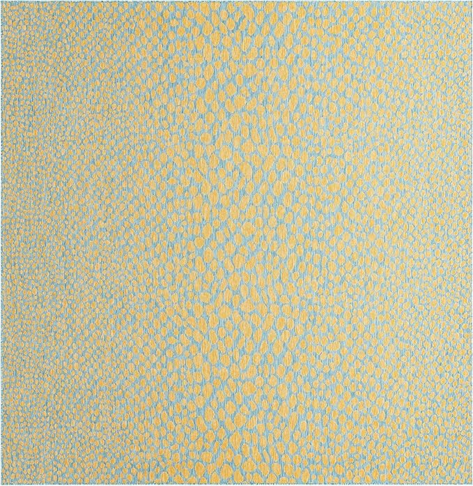 Unique Loom Jill Zarin Jill Zarin Outdoor Collection Area Rug - Cape Town (10' 8" Square, Yellow and Aqua/Light Blue)