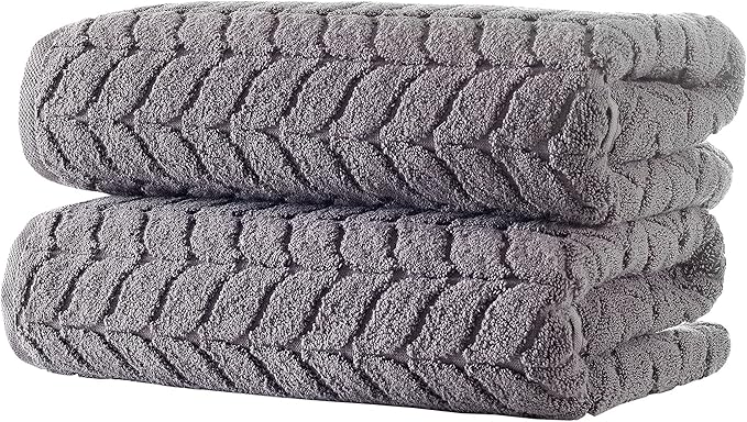BAGNO MILANO Turkish Cotton Ultra-Soft Plush Absorbent Quick Dry Bathroom Towel Set, Made in Turkey (Gray, 6 pcs Towel Set)