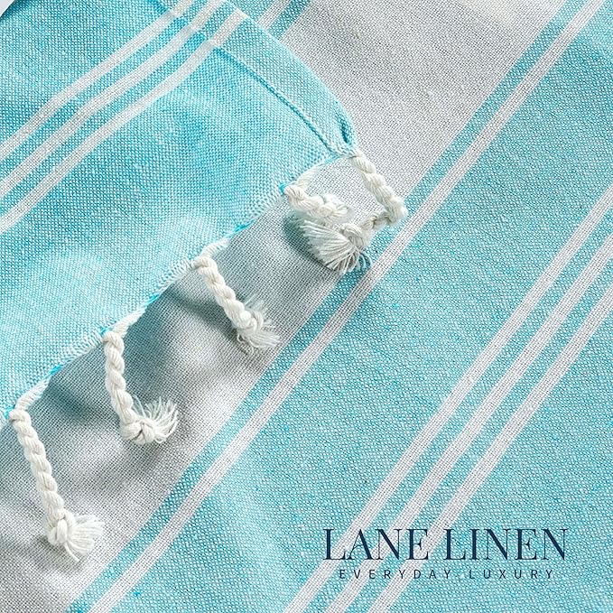 LANE LINEN Turkish Towels Set of 6, Beach Towels Oversized, Pre-Washed Pool Towel, Extra Large Beach Towel, Sandproof Beach Towel, Absorbent Travel Towel,39"x71" - Beach Party