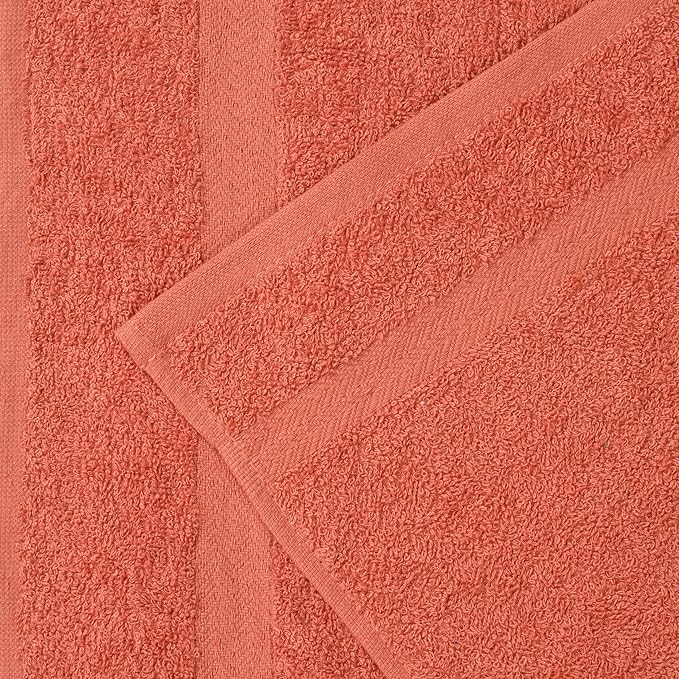 Superior 2-Piece Cotton Bath Sheet Set, Large Towels for Body, Quick Dry, Bathroom Essentials, Guest/Master Bath, Shower, Home Accessories, Apartment, Airbnb, Franklin Collection, Coral