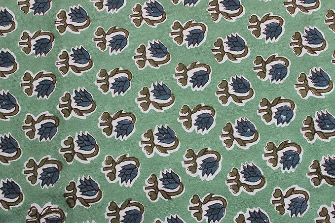 Ridhi Basil Green Hand Block Print Cotton Rectangle Tablecloth 140" x 72" inches Reusable Table Cover Decorative Everyday Use for Dining, Farmhouse, Home, Party, Festive, Wedding, Fall