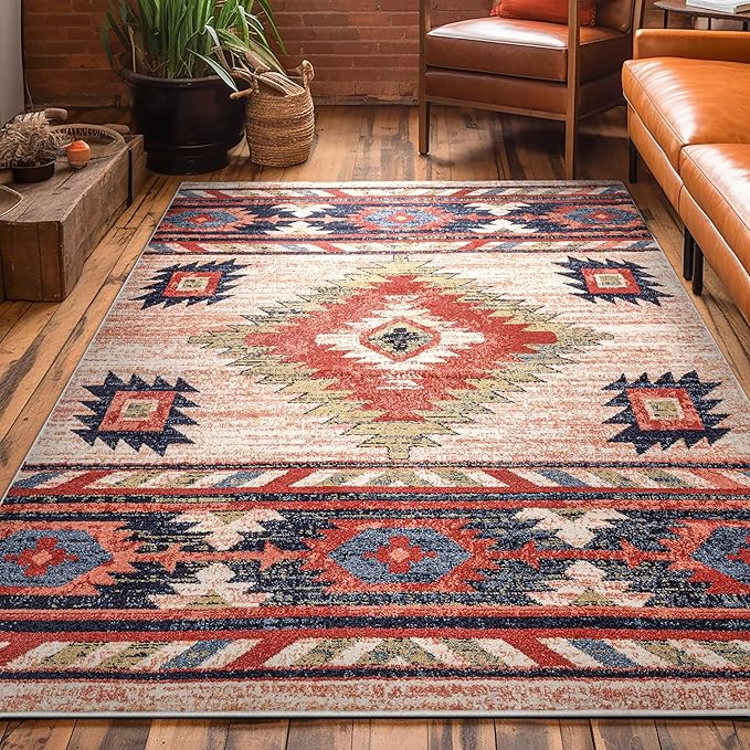 Well Woven Tulsa Lea Cream Southwestern Tribal Bohemian 6'7" x 9'3" Area Rug
