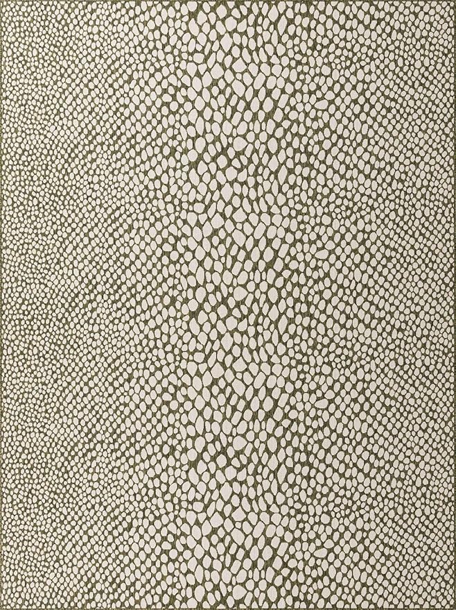 Unique Loom Outdoor Collection Area Rug - Cape Town (9' x 12' Rectangle, Green/ Ivory)