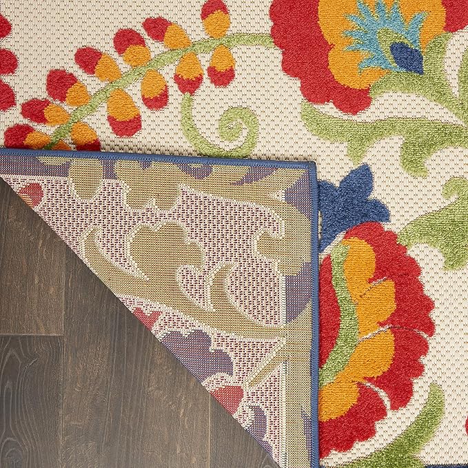 Nourison Home Aloha Multicolor 2'3" x 10' Area Rug - Easy Clean, Non Shedding, Bed Room, Living Room, Dining Room, Kitchen (10' Runner)