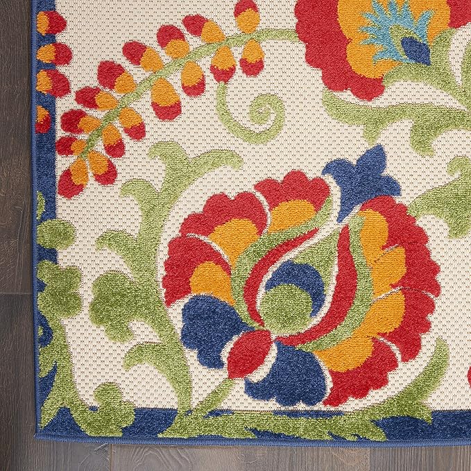 Nourison Home Aloha Multicolor 2' x 6' Area Rug - Easy Clean, Non Shedding, Bed Room, Living Room, Dining Room, Kitchen (6' Runner)