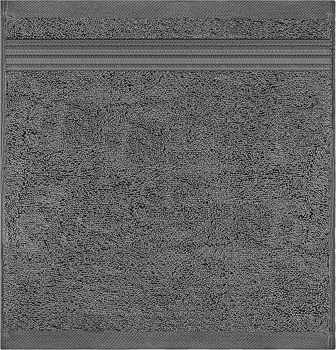 American Veteran Towel, 100% Cotton Turkish Washcloths for Bathroom Essentials 4 Pack, Soft Absorbent Wash Cloths Quick Drying Small Towels Washrags, Dark Gray