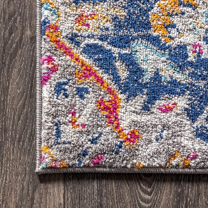 JONATHAN Y Boho Vintage Multi Indoor Area Rug, 3x5, Bohemian Flair Medallion, Chic, Floral, High Traffic for Living Room, Bedroom, Kitchen, Pet Friendly, Non-Shedding (BMF105A-3)